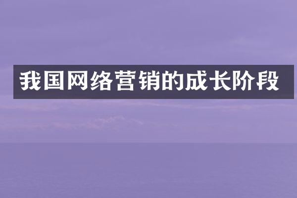 我国网络营销的成长阶段