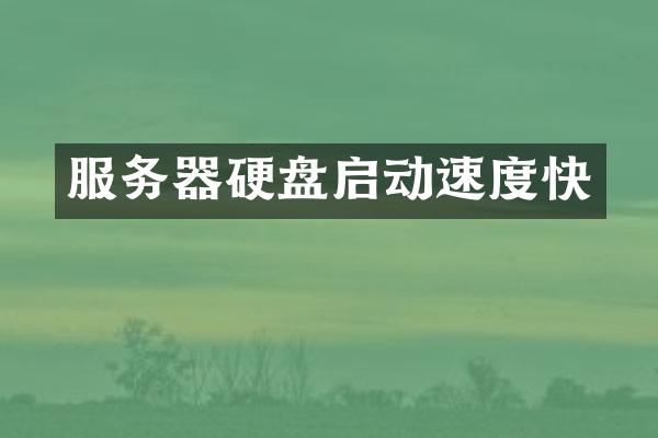 服务器硬盘启动速度快