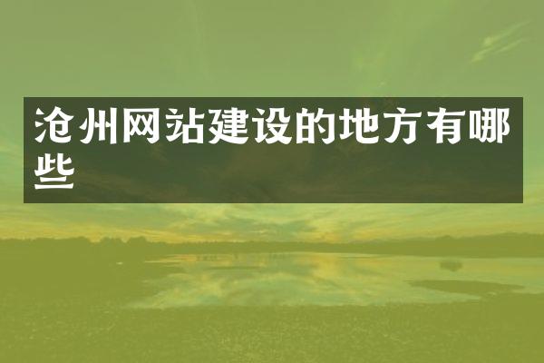 沧州网站建设的地方有哪些