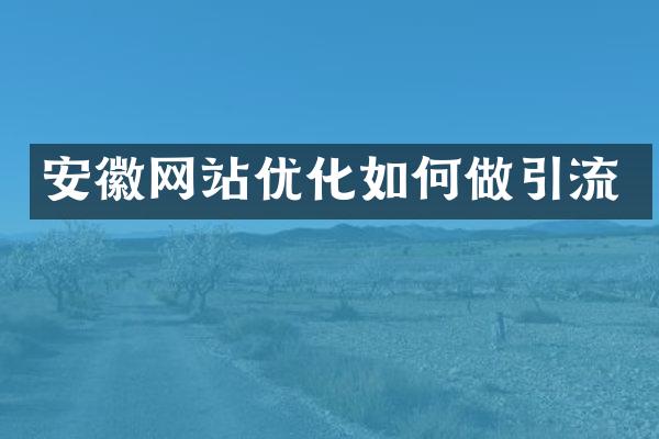 安徽网站优化如何做引流