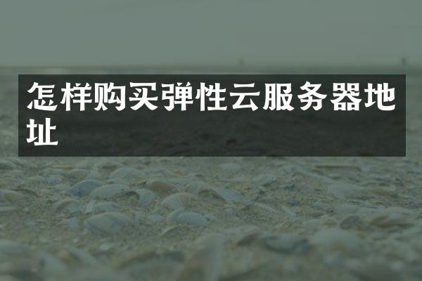 怎样购买弹性云服务器地址