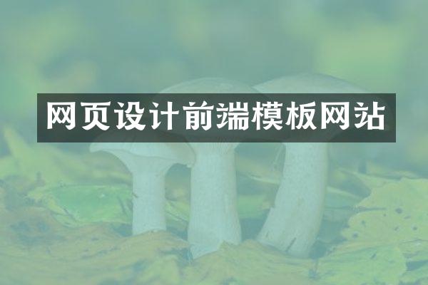 网页设计前端模板网站
