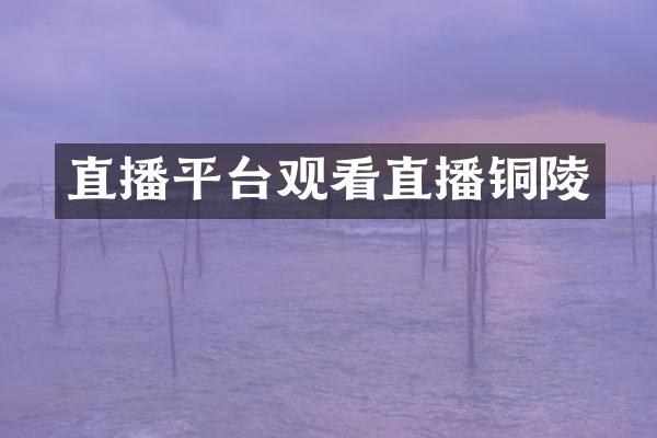 直播平台观看直播铜陵