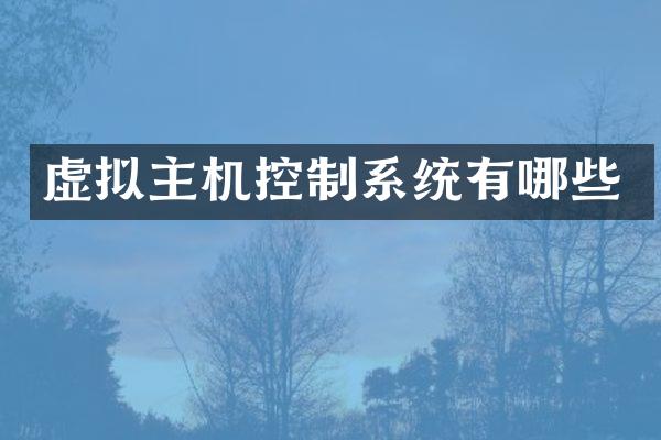虚拟主机控制系统有哪些
