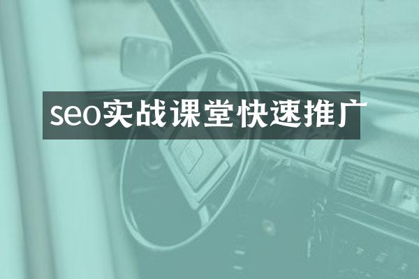 seo实战课堂快速推广