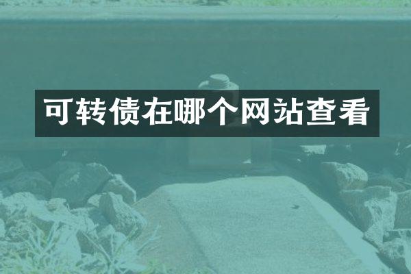 可转债在哪个网站查看