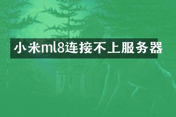 小米ml8连接不上服务器
