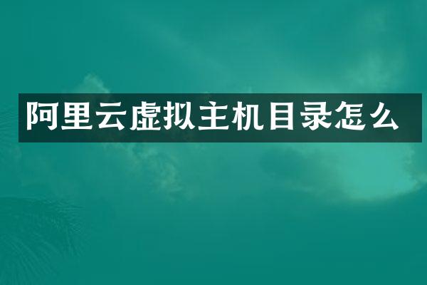 阿里云虚拟主机目录怎么