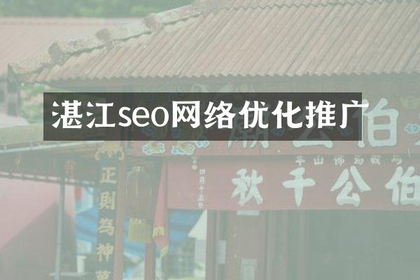湛江seo网络优化推广