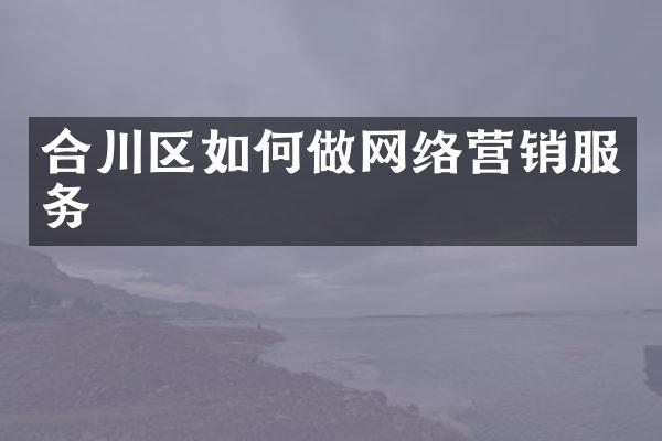 合川区如何做网络营销服务