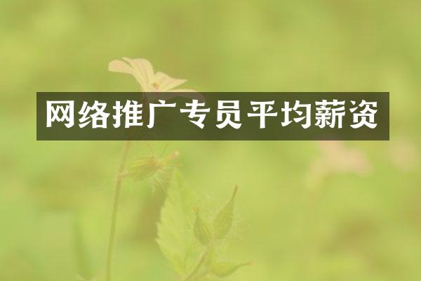 网络推广专员平均薪资