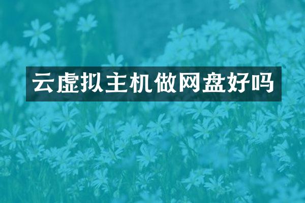 云虚拟主机做网盘好吗