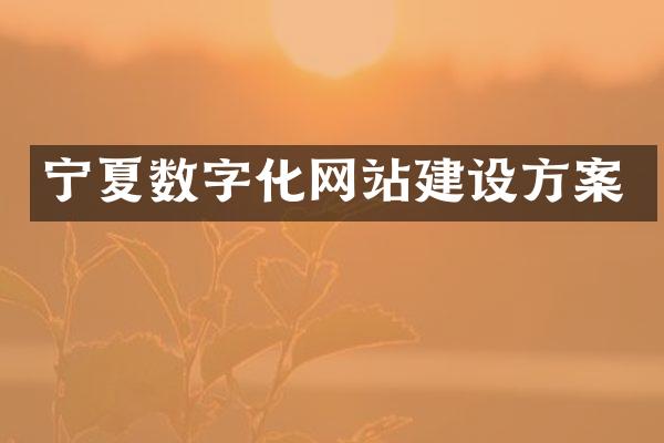 宁夏数字化网站建设方案