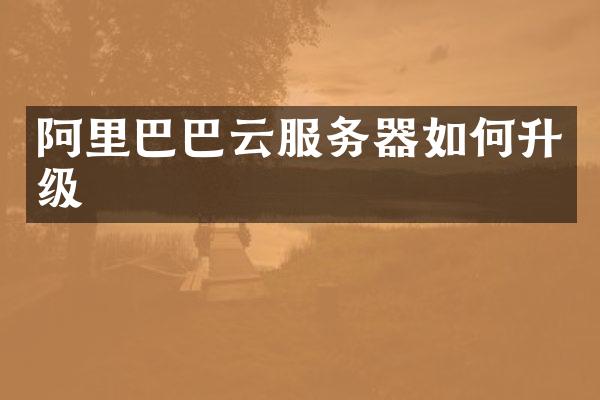 阿里巴巴云服务器如何升级