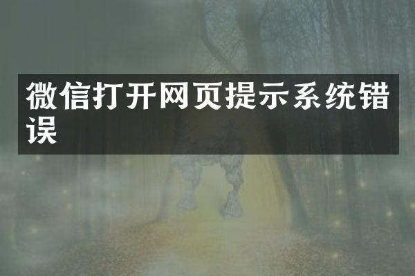 微信打开网页提示系统错误