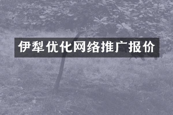 伊犁优化网络推广报价