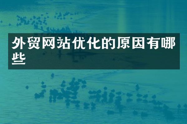 外贸网站优化的原因有哪些