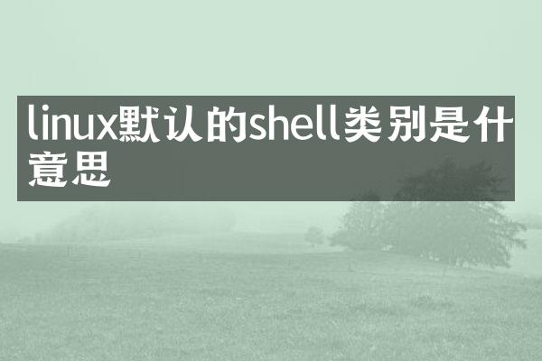 linux默认的shell类别是什么意思