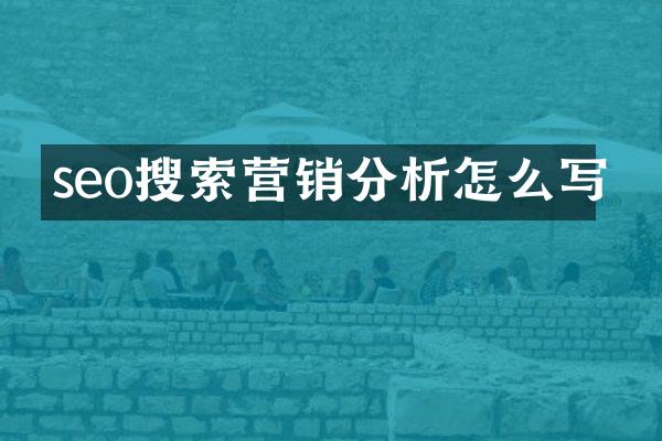 seo搜索营销分析怎么写