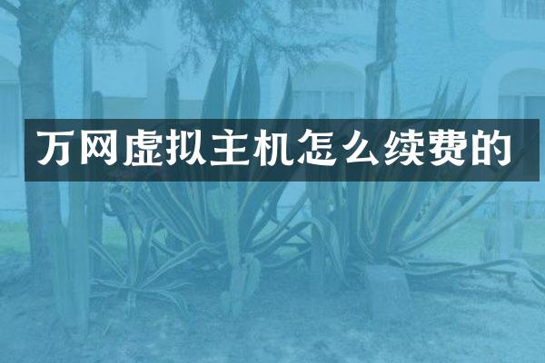 万网虚拟主机怎么续费的
