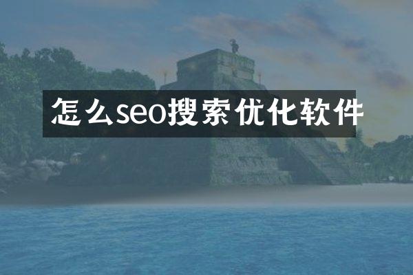 怎么seo搜索优化软件