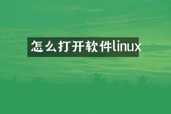 怎么打开软件linux
