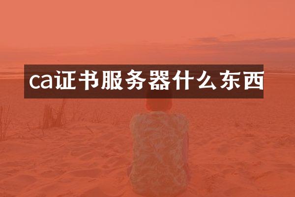 ca证书服务器什么东西