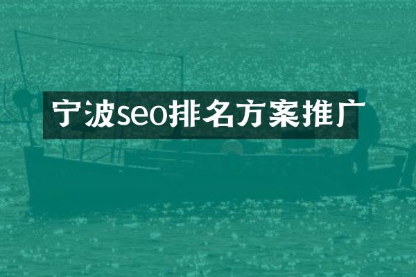 宁波seo排名方案推广