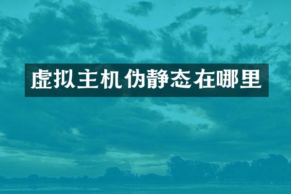虚拟主机伪静态在哪里