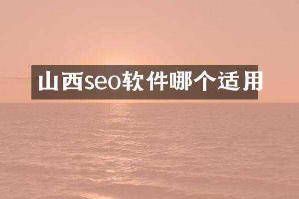 山西seo软件哪个适用