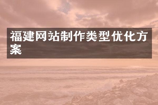 福建网站制作类型优化方案