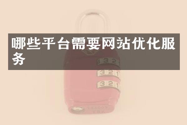 哪些平台需要网站优化服务