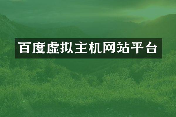 百度虚拟主机网站平台