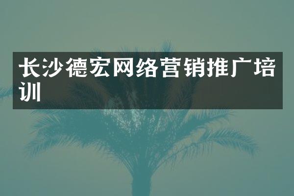 长沙德宏网络营销推广培训