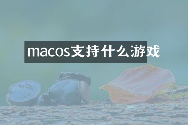 macos支持什么游戏