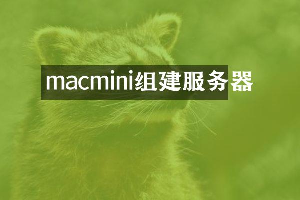 macmini组建服务器