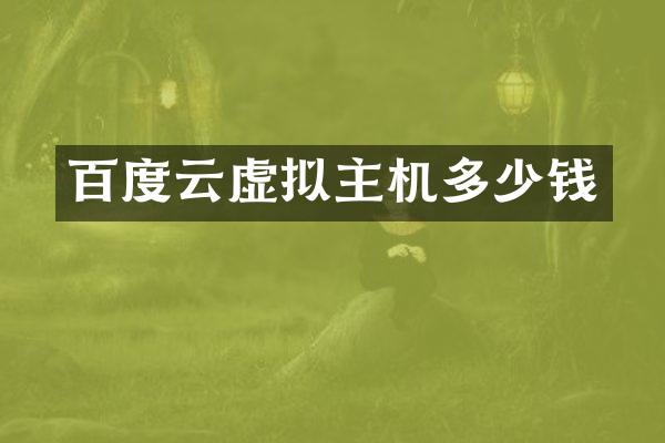 百度云虚拟主机多少钱