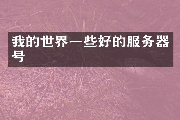 我的世界一些好的服务器号