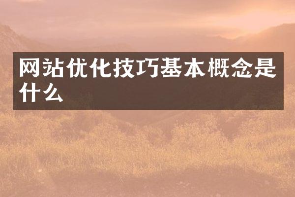 网站优化技巧基本概念是什么