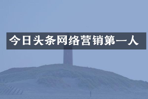 今日头条网络营销第一人