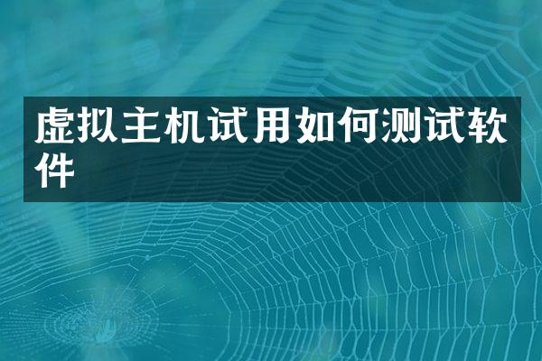 虚拟主机试用如何测试软件