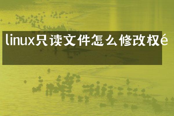 linux只读文件怎么修改权限