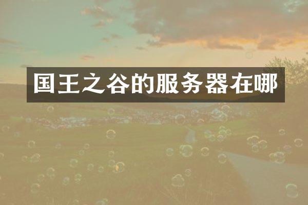 国王之谷的服务器在哪