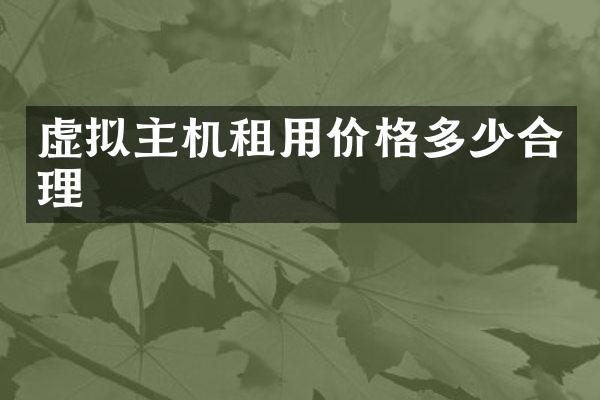 虚拟主机租用价格多少合理