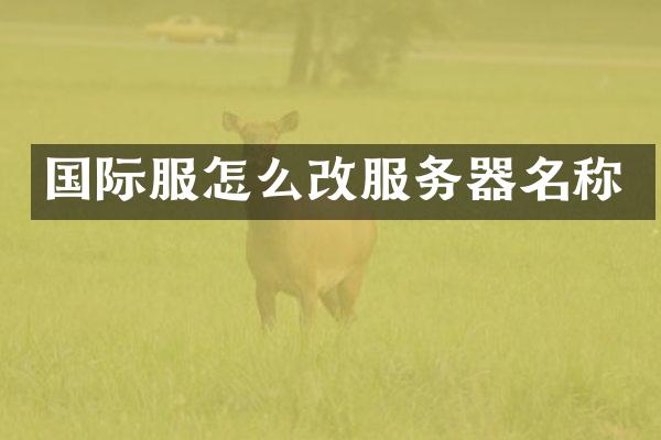 国际服怎么改服务器名称
