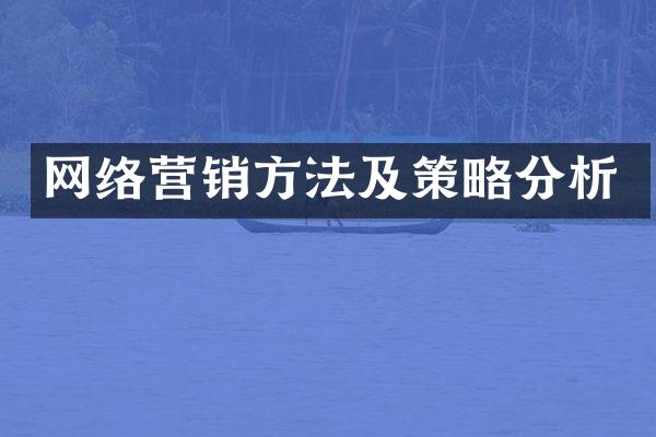 网络营销方法及策略分析