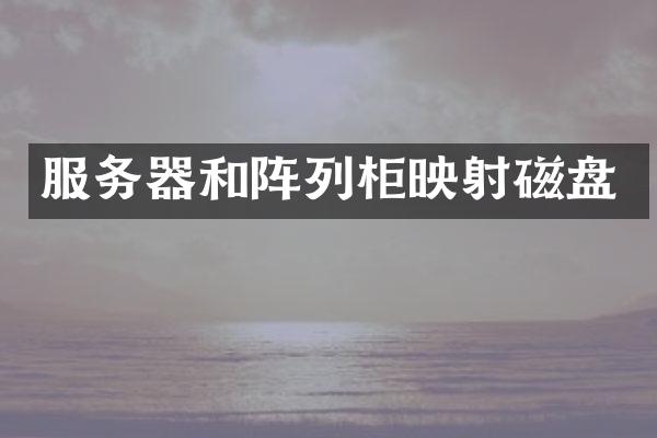 服务器和阵列柜映射磁盘