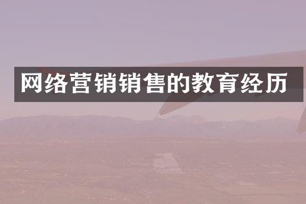 网络营销销售的教育经历