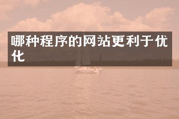哪种程序的网站更利于优化