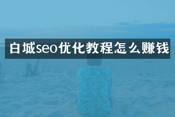 白城seo优化教程怎么赚钱